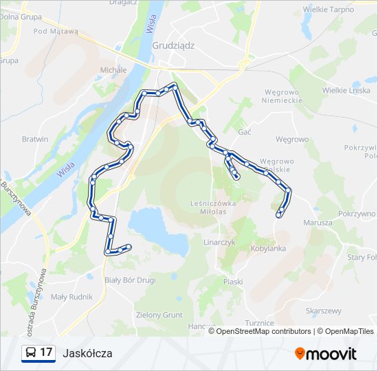 17 bus Line Map