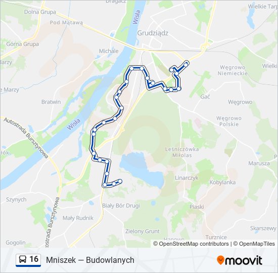 16 bus Line Map