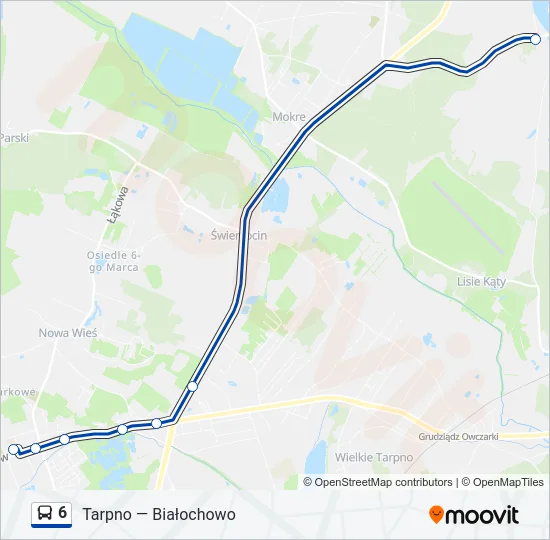 Автобус 6: карта маршрута