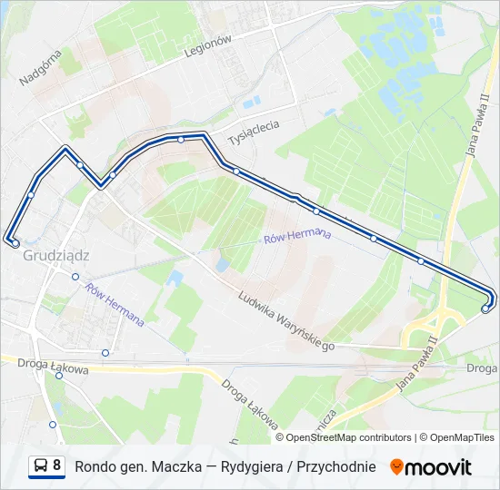 Автобус 8: карта маршрута
