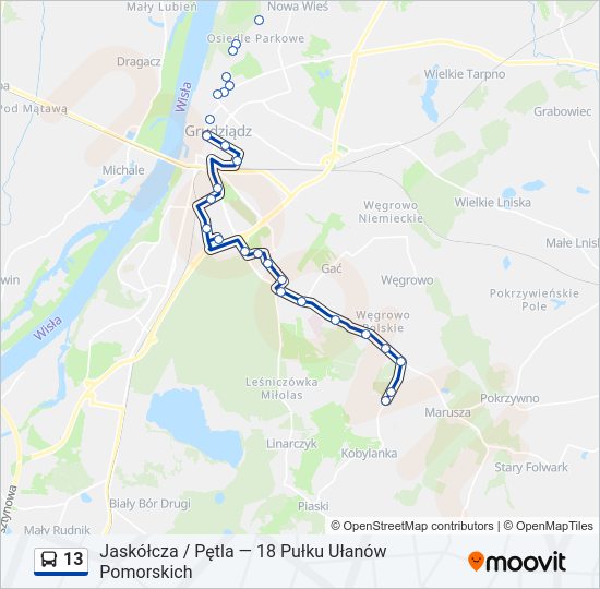 13 bus Line Map