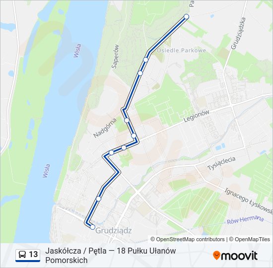 13 bus Line Map