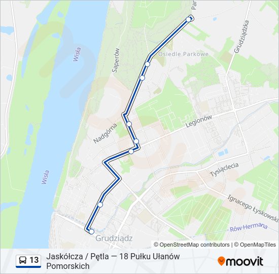 13 bus Line Map