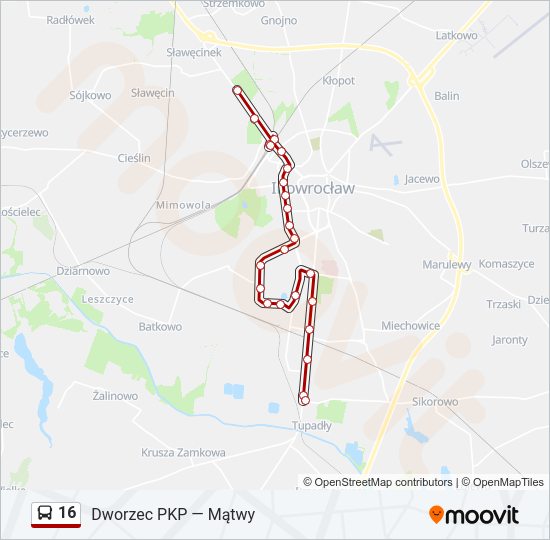 16 bus Line Map