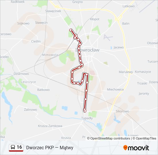 16 bus Line Map