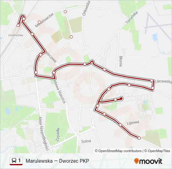 Автобус 1: карта маршрута