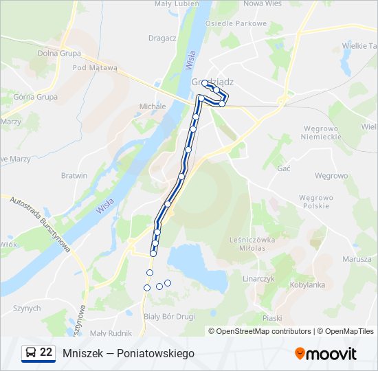 22 bus Line Map