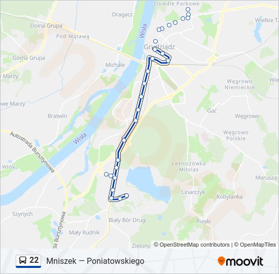 22 bus Line Map