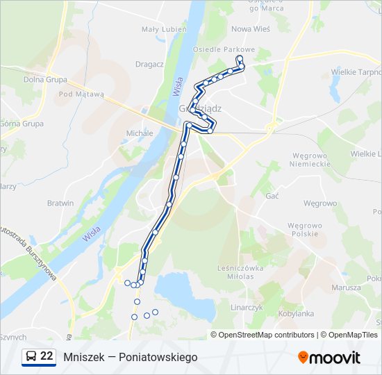 22 bus Line Map