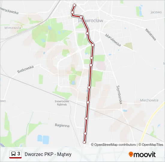 Автобус 3: карта маршрута