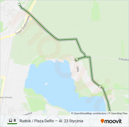 R Bus Line Map