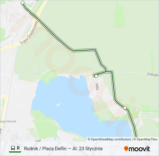 Автобус R: карта маршрута