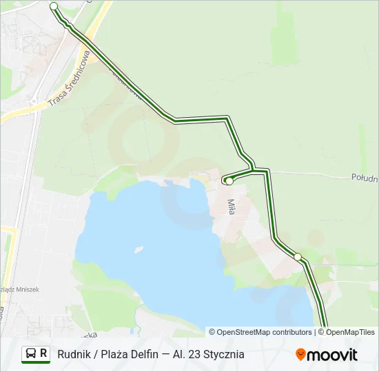 R Bus Line Map
