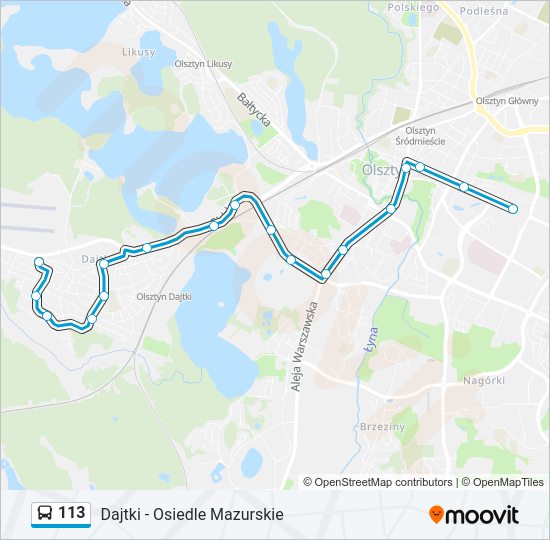 113 bus Line Map