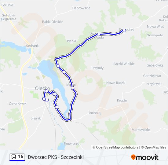 16 bus Line Map