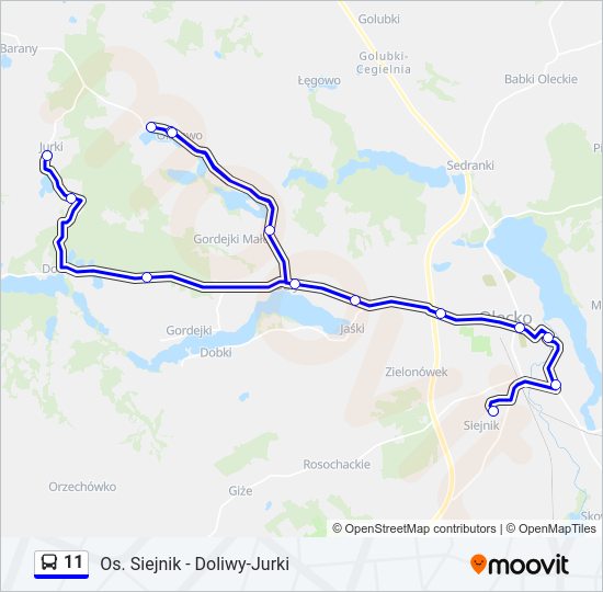 11 bus Line Map