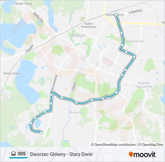 Автобус 305: карта маршрута