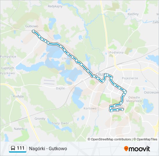 Автобус 111: карта маршрута