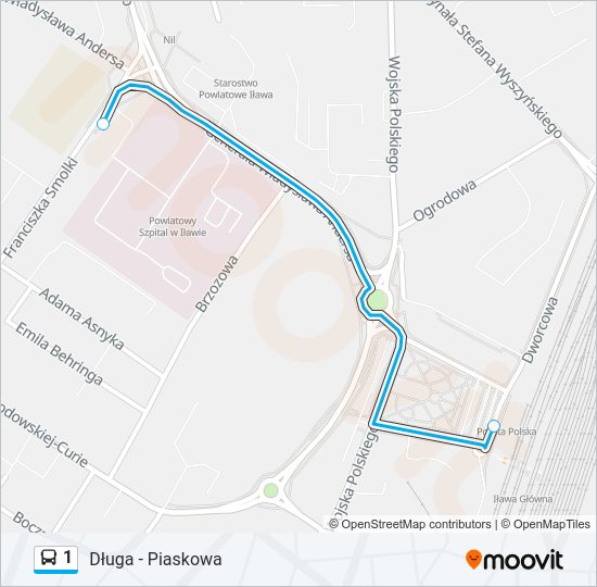 1 bus Line Map