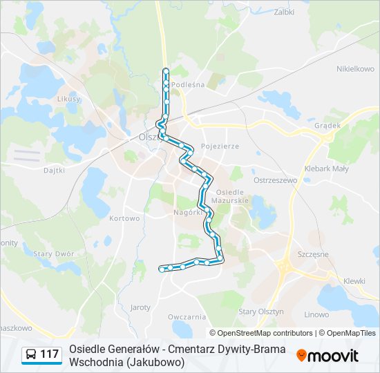 117 bus Line Map