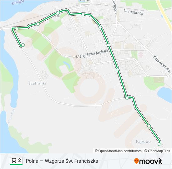 Mapa linii autobus 2