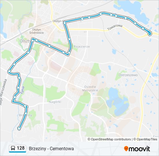 128 bus Line Map