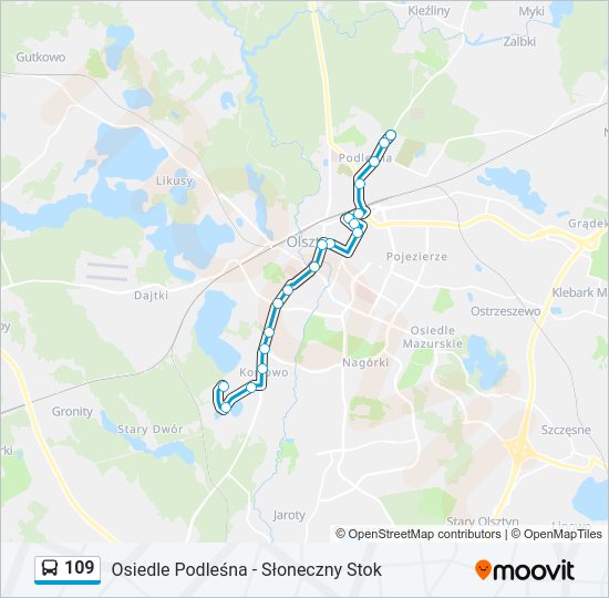 109 bus Line Map