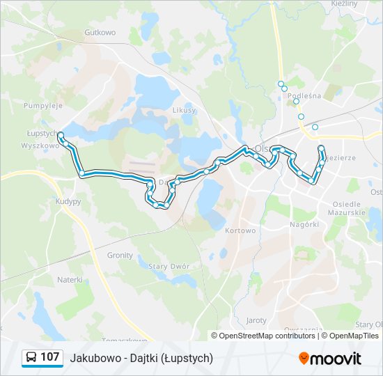 107 bus Line Map