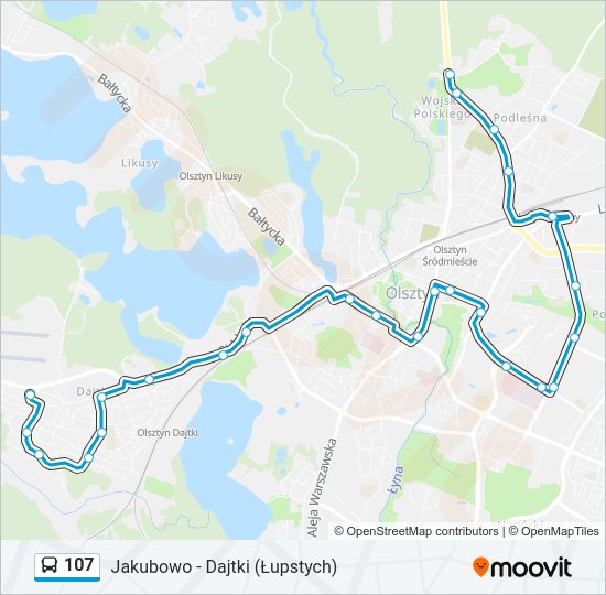 107 bus Line Map