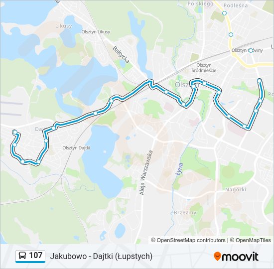 107 bus Line Map