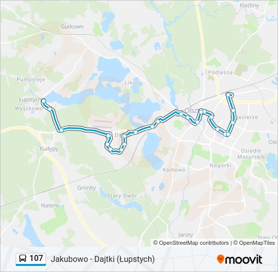 107 bus Line Map