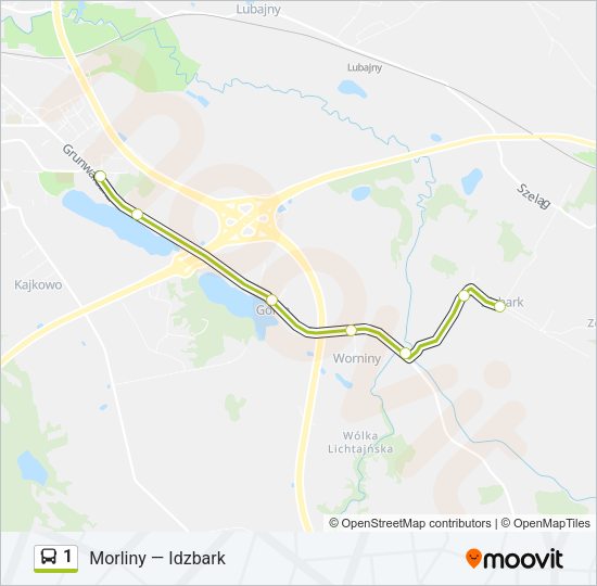 Автобус 1: карта маршрута