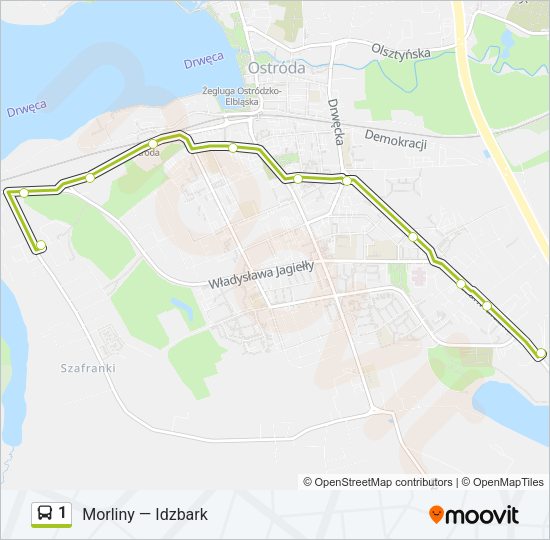 Автобус 1: карта маршрута