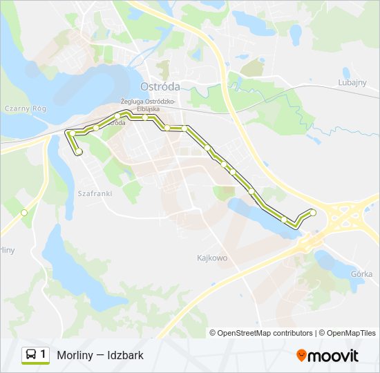 Автобус 1: карта маршрута