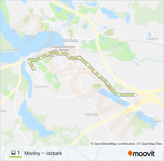 Автобус 1: карта маршрута