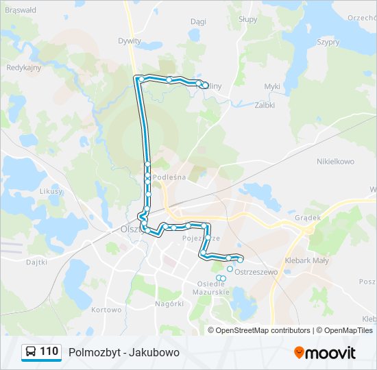 110 bus Line Map