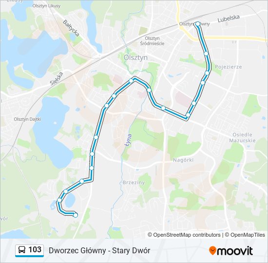 103 bus Line Map