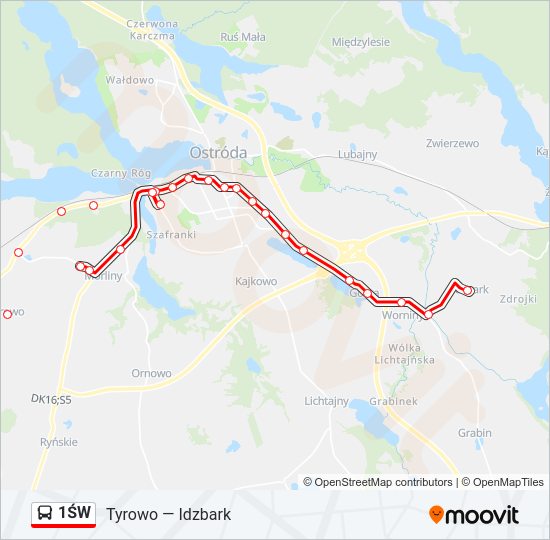 1ŚW bus Line Map