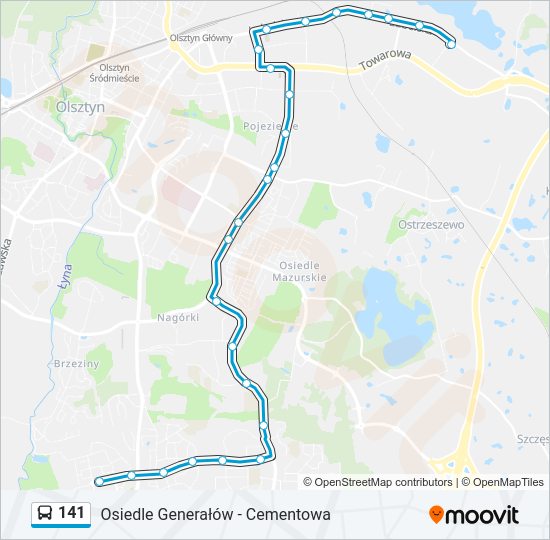 141 bus Line Map