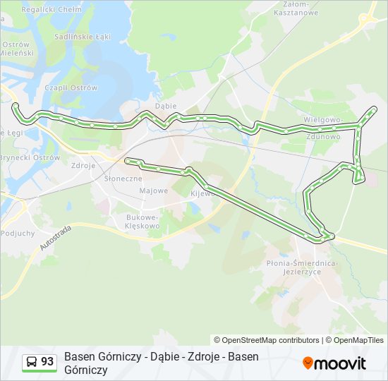 93 bus Line Map