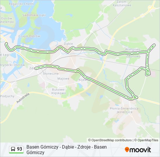 93 bus Line Map