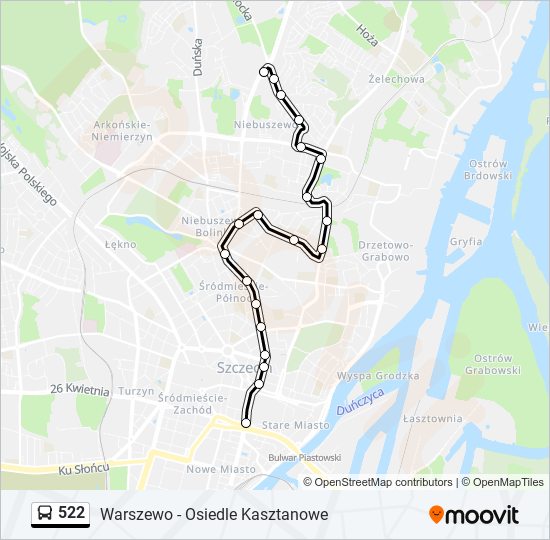 522 bus Line Map