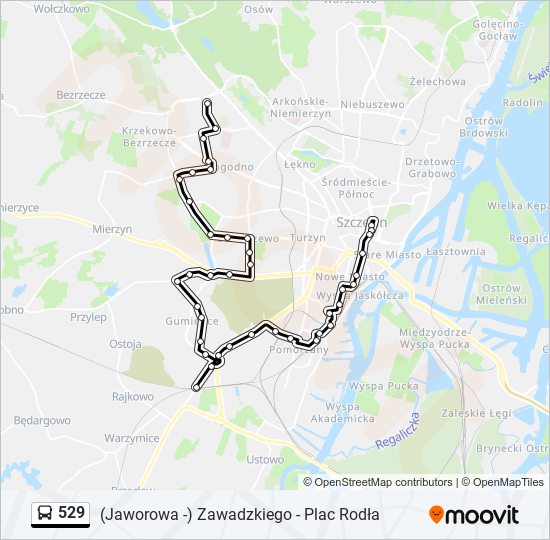 529 bus Line Map