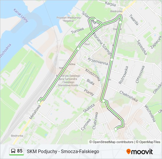 85 bus Line Map