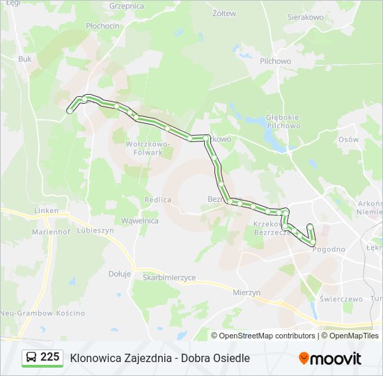 225 bus Line Map