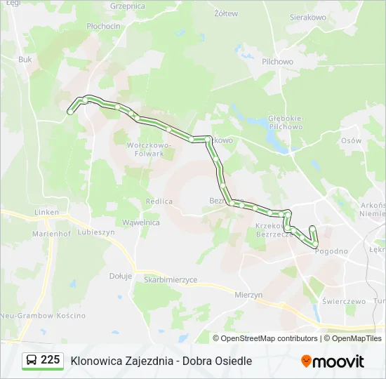 Автобус 225: карта маршрута