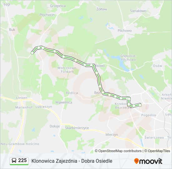 225 bus Line Map