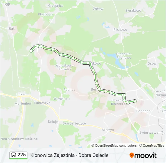 Автобус 225: карта маршрута