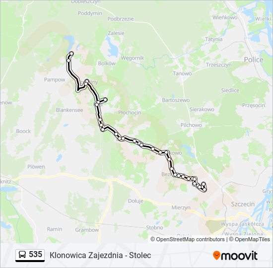 535 bus Line Map