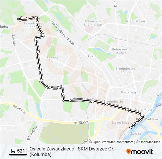 521 bus Line Map